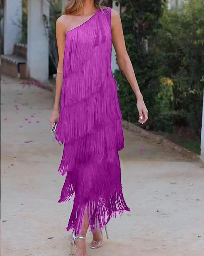 Zoe - Elegante jurk met franjes