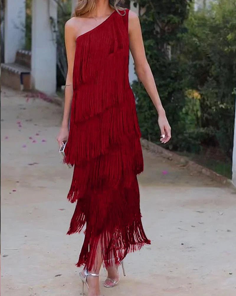 Zoe - Elegante jurk met franjes