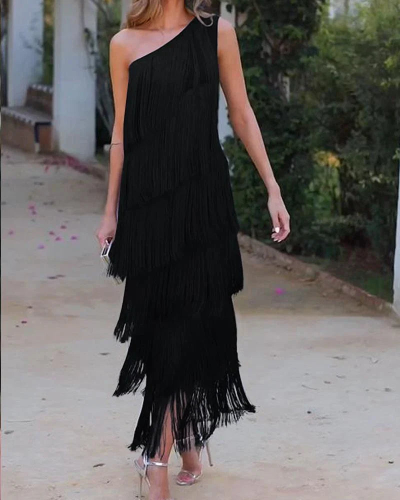 Zoe - Elegante jurk met franjes