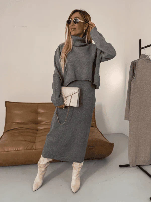 Elegante harmonie - midi-jurk met coltrui