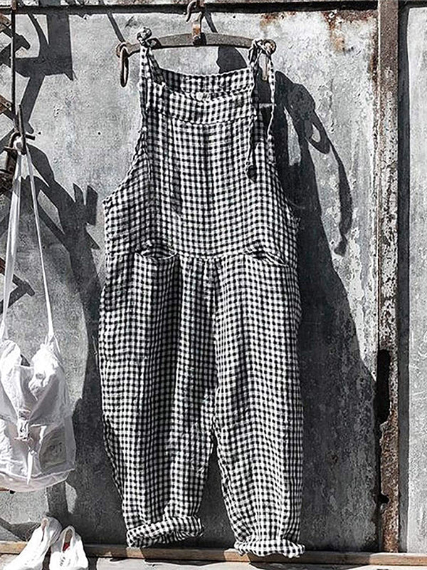 Gestreepte damesjumpsuit met wijde pijpen