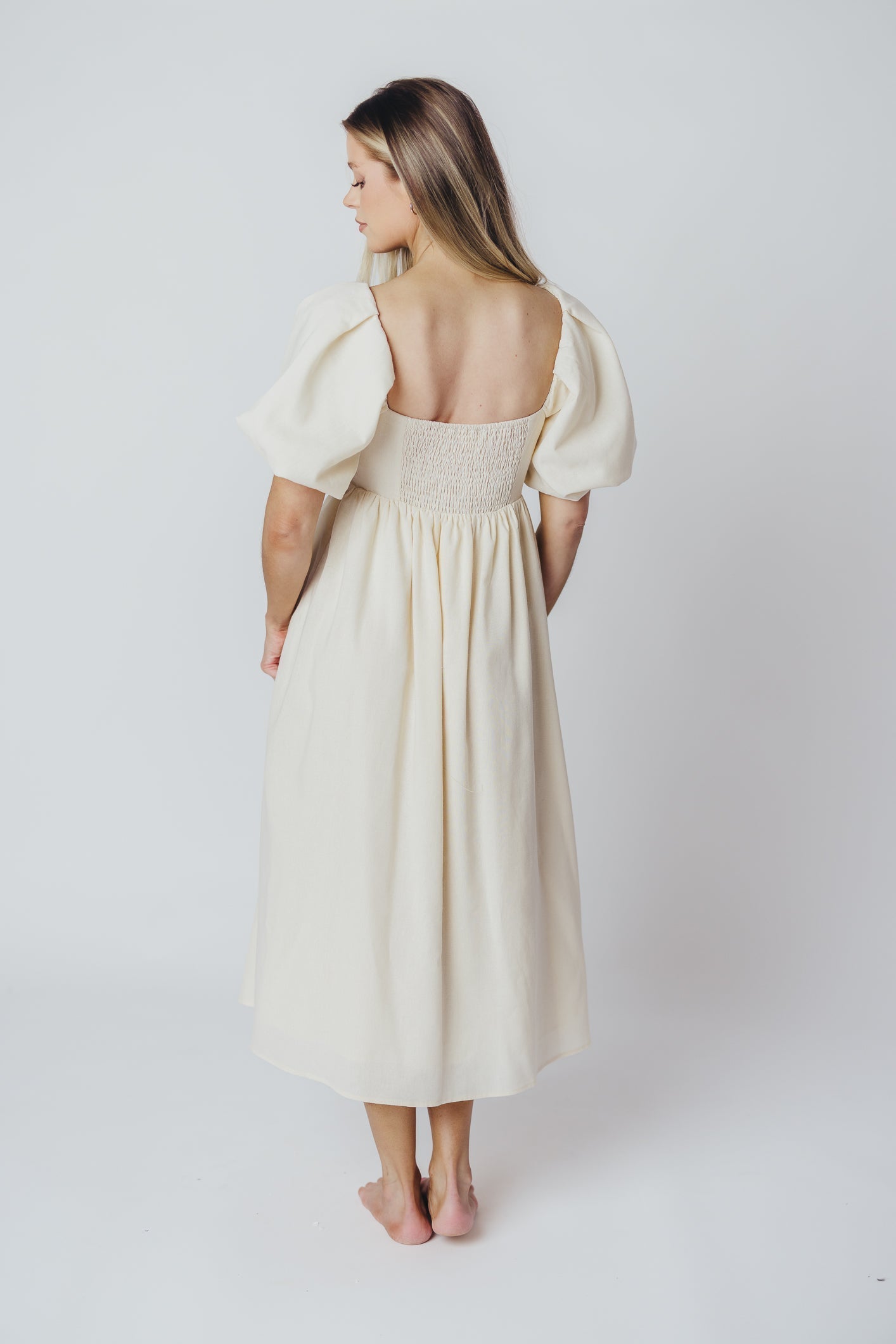 Hamilton Midi-jurk in ivoor - Moederschapsvriendelijk (S-XL)