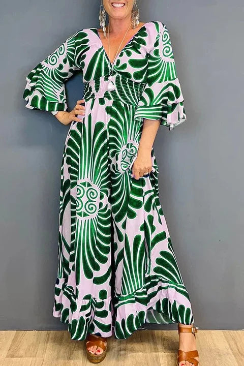 Andrea - jumpsuit met ruches en vintage bloemen