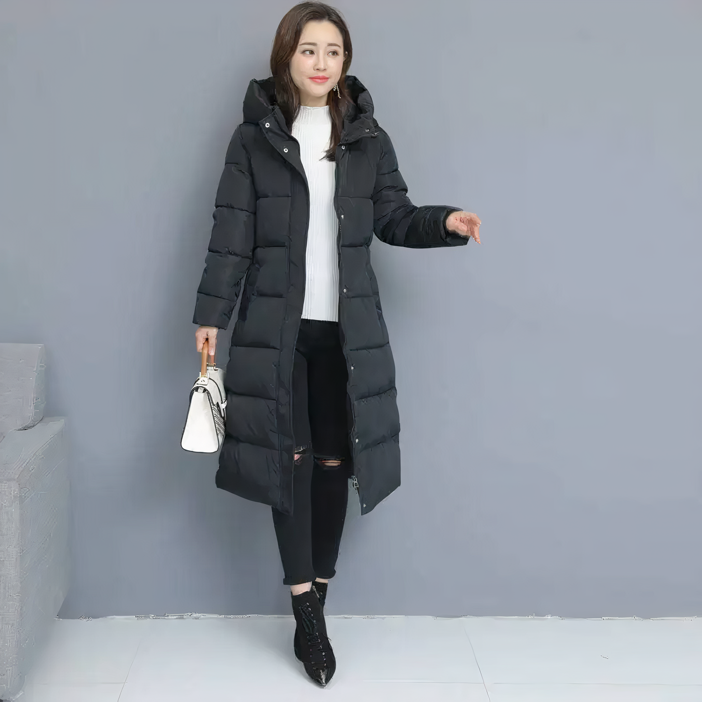 Lange winterpufferjas voor dames - Aniya