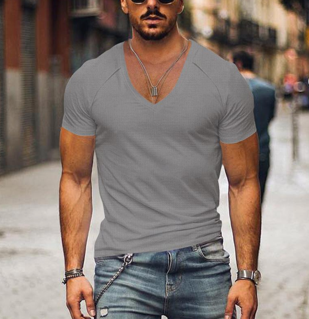 JOHNNI - t-shirt met v-hals voor heren