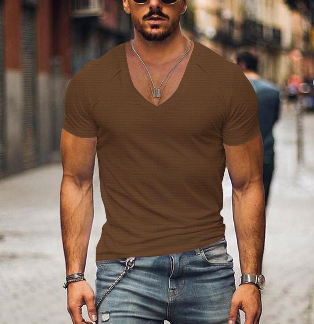 JOHNNI - t-shirt met v-hals voor heren