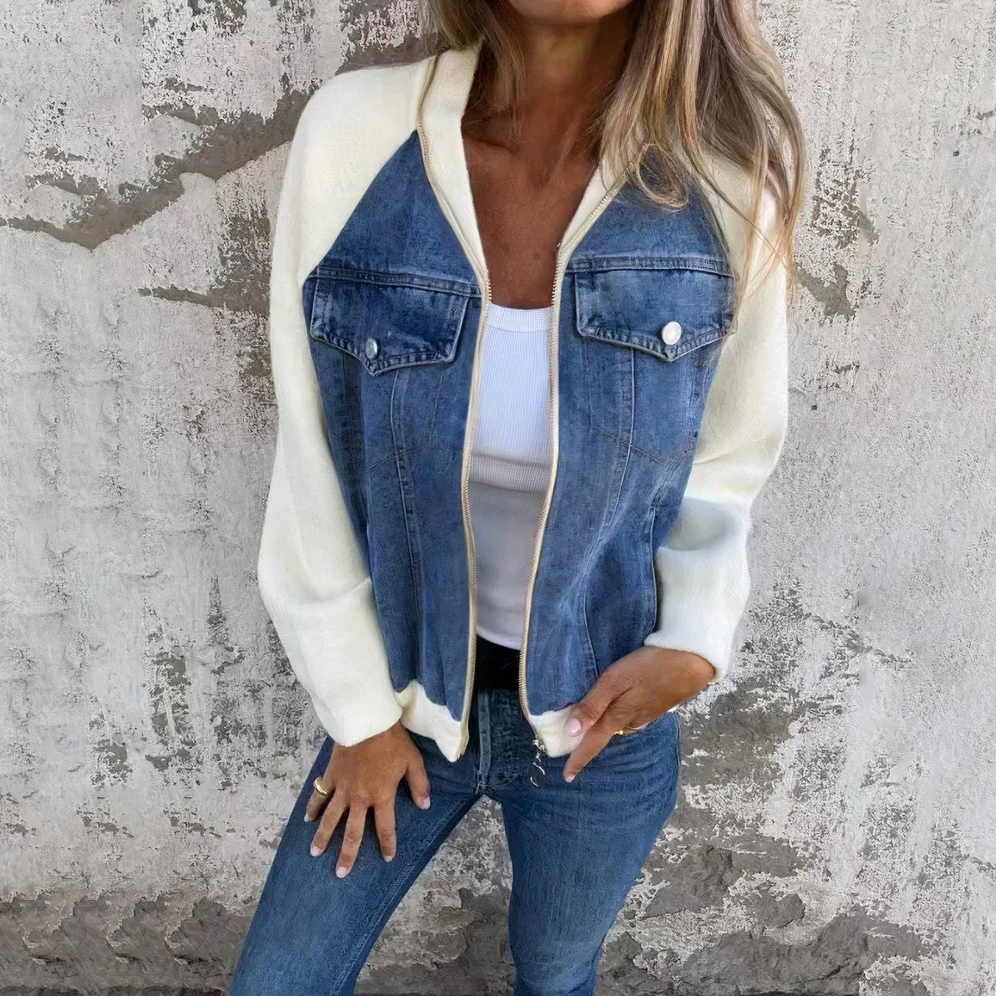 Denim bomberjas vrouwen - Judit