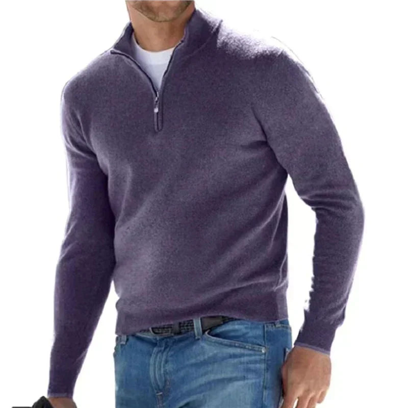 Tom Polo - stijlvolle trui met rits voor heren (Italiaans design)