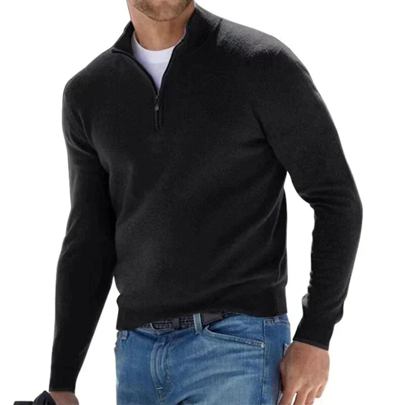 Tom Polo - stijlvolle trui met rits voor heren (Italiaans design)