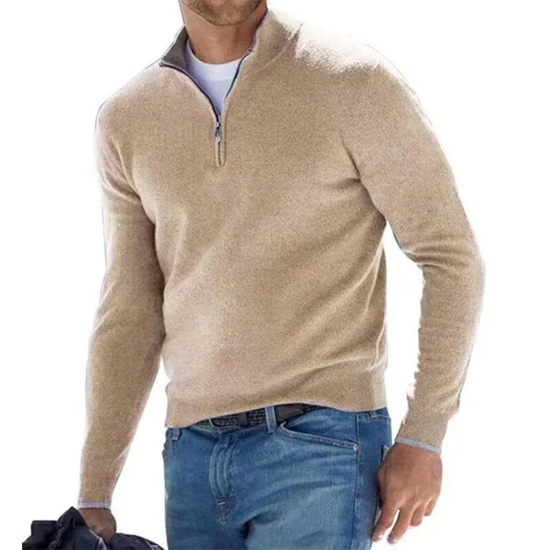 Tom Polo - stijlvolle trui met rits voor heren (Italiaans design)