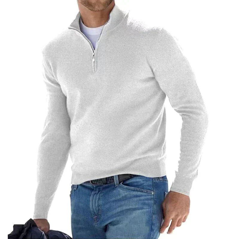 Tom Polo - stijlvolle trui met rits voor heren (Italiaans design)