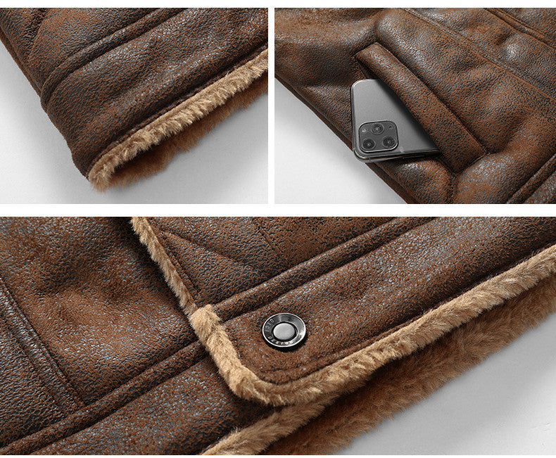 Damari - heren winterheld leren jas