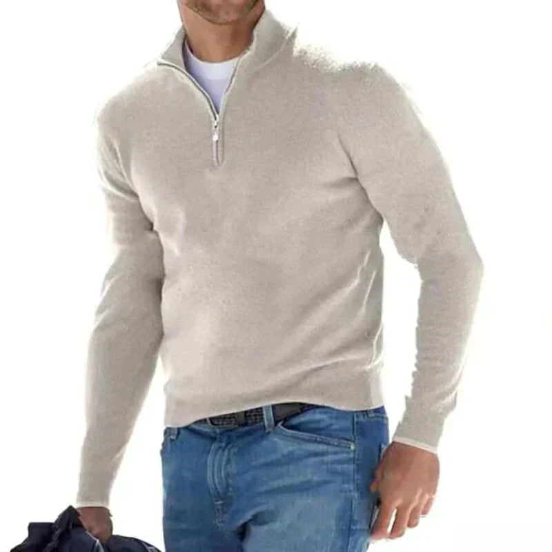 Tom Polo - stijlvolle trui met rits voor heren (Italiaans design)