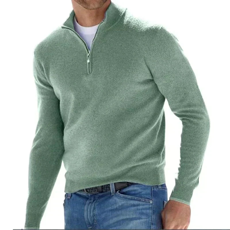 Tom Polo - stijlvolle trui met rits voor heren (Italiaans design)