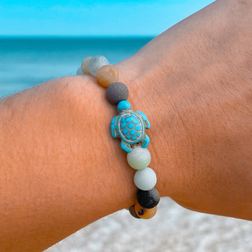 Zeeschildpad stenen armband