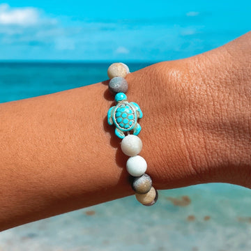 Zeeschildpad stenen armband