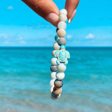 Zeeschildpad stenen armband