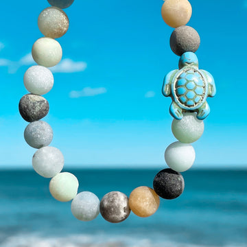 Zeeschildpad stenen armband