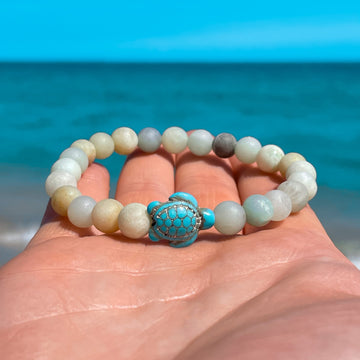 Zeeschildpad stenen armband