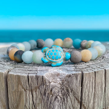 Zeeschildpad stenen armband