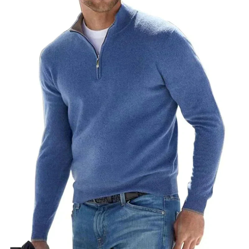 Tom Polo - stijlvolle trui met rits voor heren (Italiaans design)