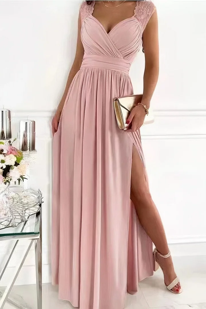 Lorena - Robe sans manches en dentelle met ouverture sur le bas et dans le dos