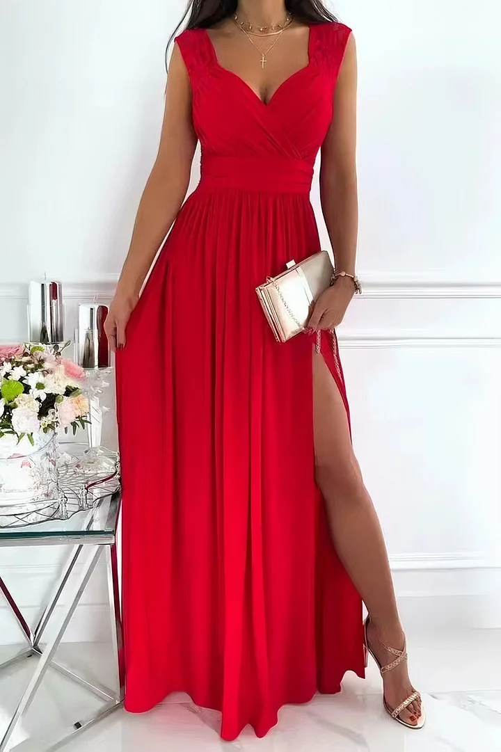 Lorena - Robe sans manches en dentelle met ouverture sur le bas et dans le dos