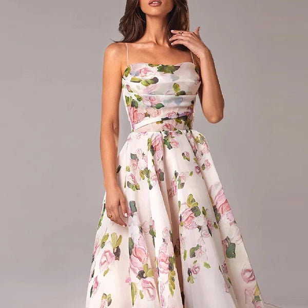 Elegante hangmatjurk met print