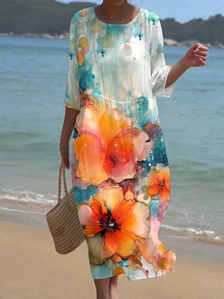 Jhea | retro bloemen maxi dress voor dames