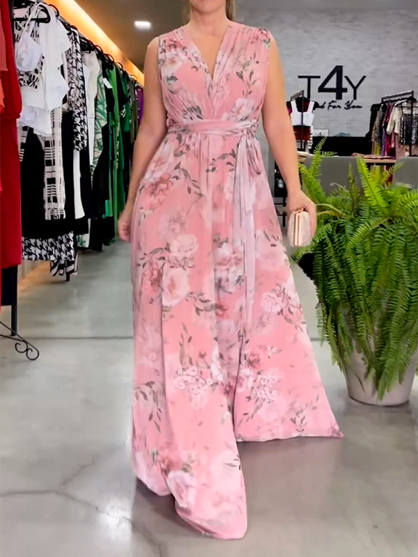 Elegante maxi-jurken met V-rug
