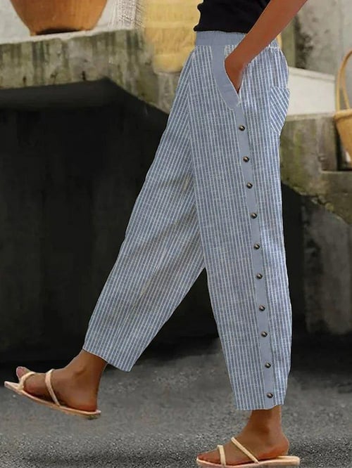 Casual broek met gestreepte print voor dames