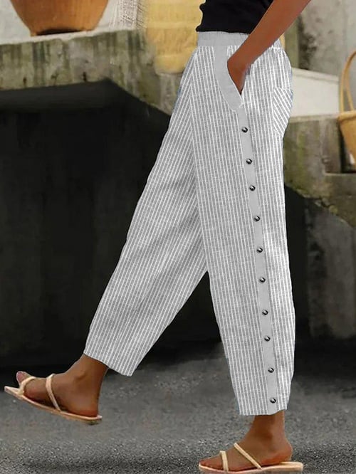 Casual broek met gestreepte print voor dames