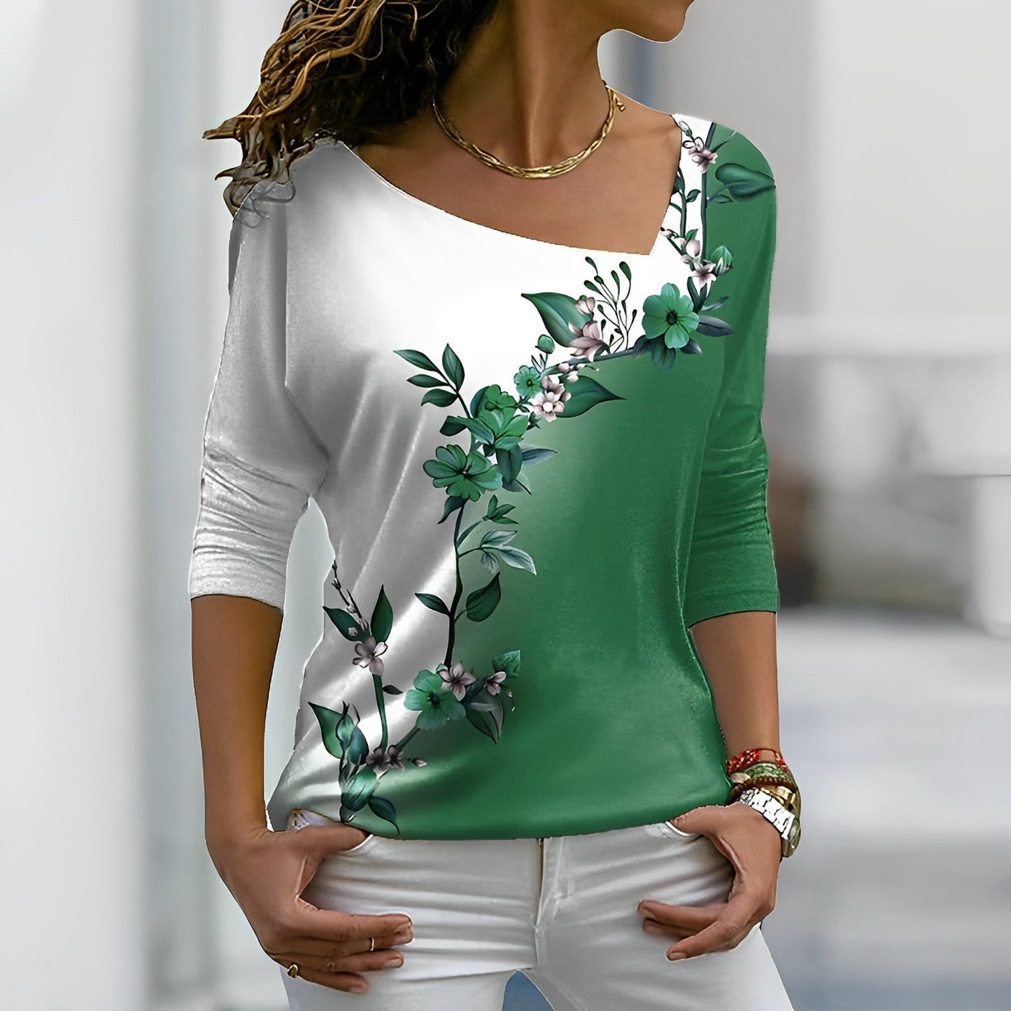 Artistiek T-shirt in contrasterende kleuren
