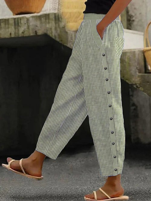 Casual broek met gestreepte print voor dames