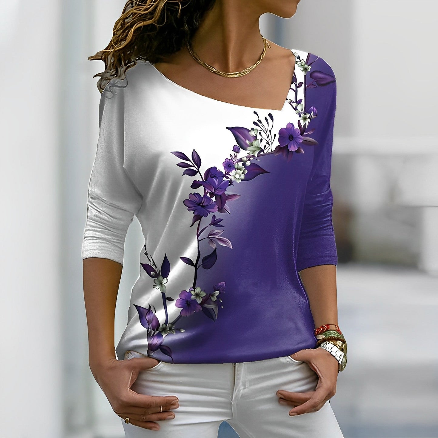 Artistiek T-shirt in contrasterende kleuren