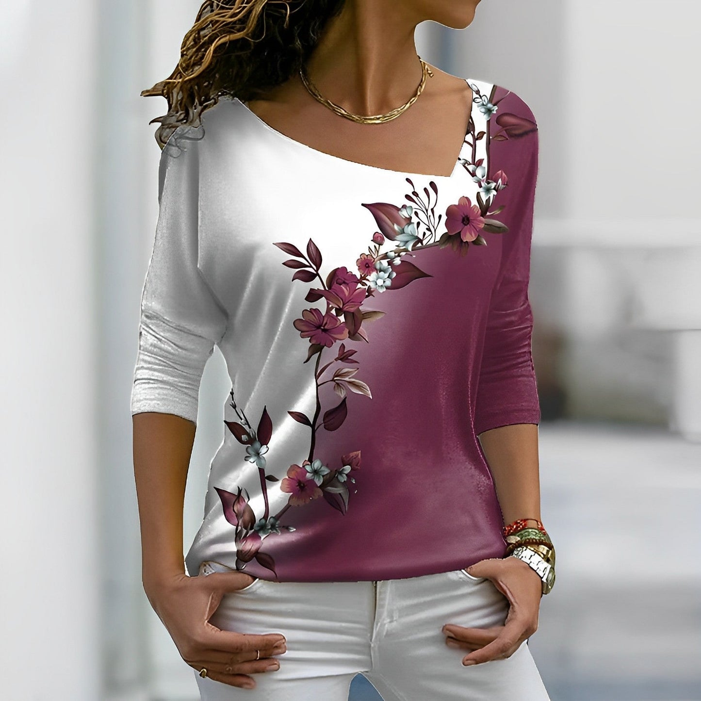 Artistiek T-shirt in contrasterende kleuren