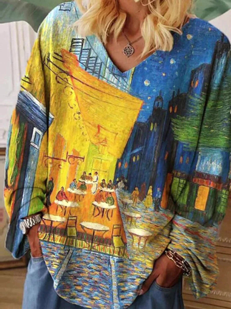 Loszittend Van Gogh Kunst T-shirt