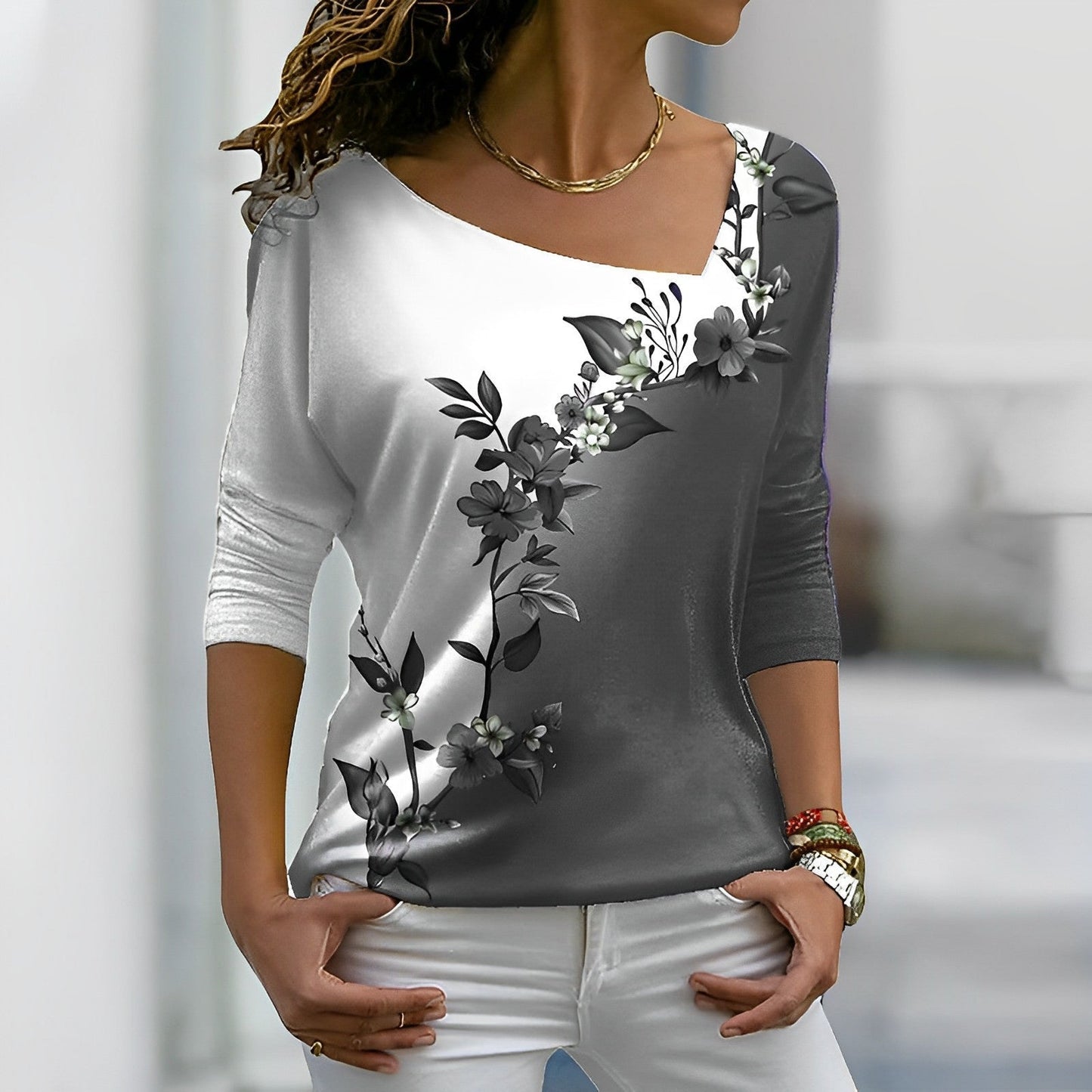 Artistiek T-shirt in contrasterende kleuren