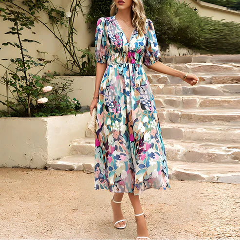 Sandrine - Midi-Jurk Met V-Hals