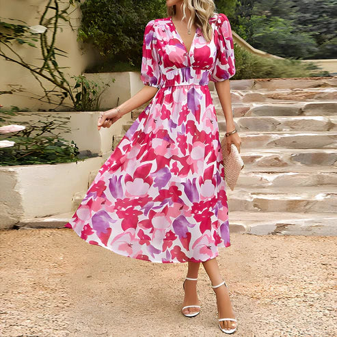 Sandrine - Midi-Jurk Met V-Hals