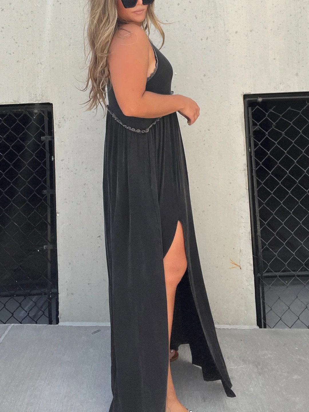 Draag een eenvoudige casual losse maxi-lange jurk