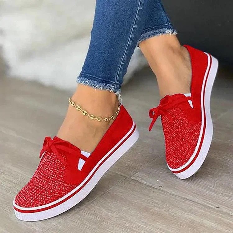 Platte Damessneakers Met Steunzool