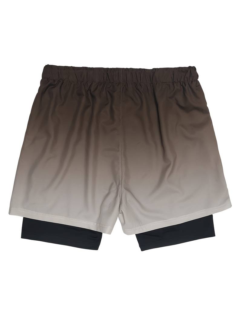 Alexander 2-in-1 dubbellaagse ombre short voor heren