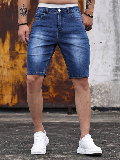 James – zomerse denim short met slanke pasvorm