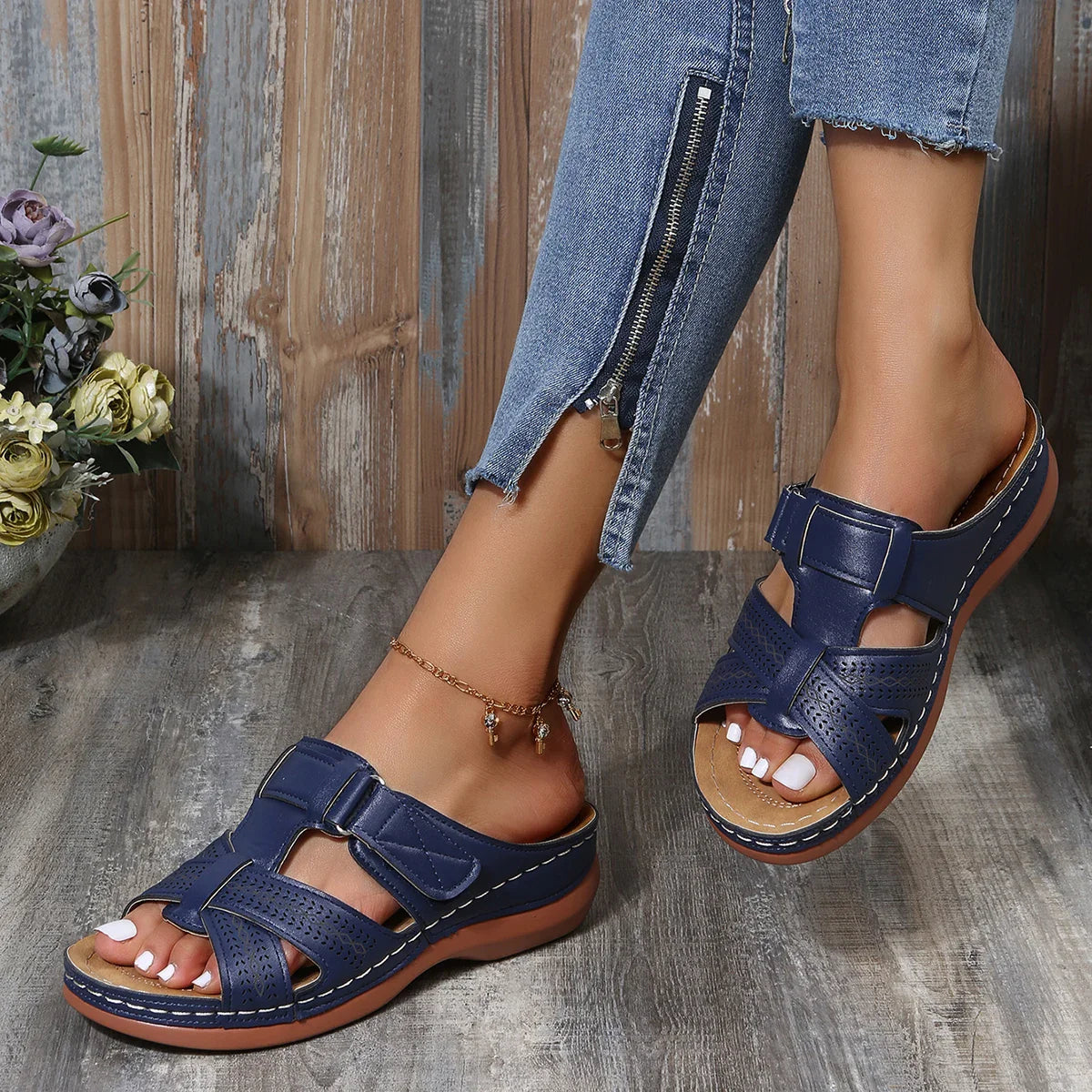 Julia | Sandales confortables en cuir pour femmes