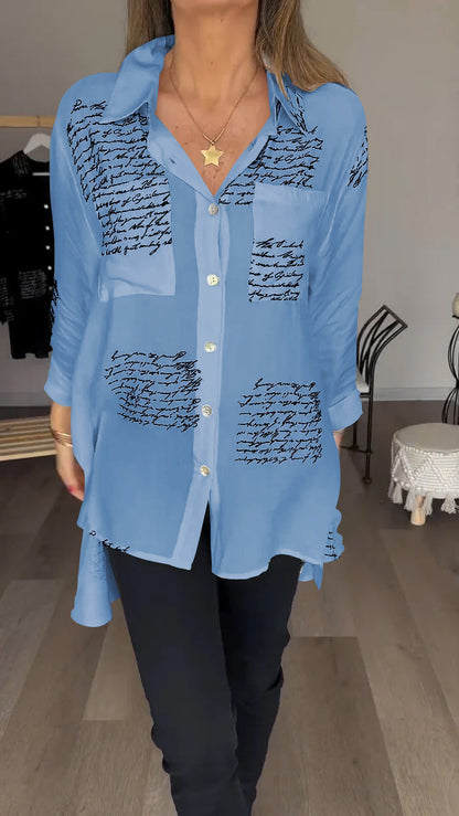 Corinne™ | Comfortabel shirt met letterprint