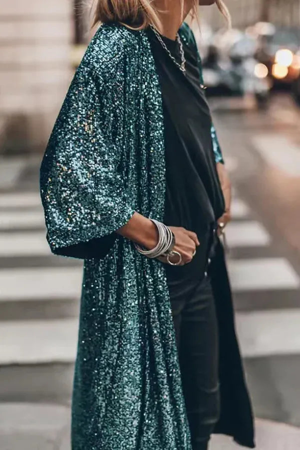 Disco Glamour Kimono met opgenaaide mouwen