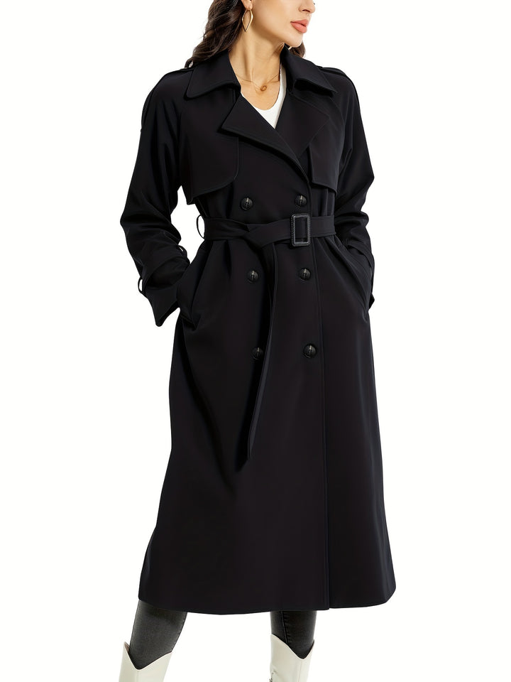 MILA - Lange Dubbelzijdige Trenchcoat met Riem