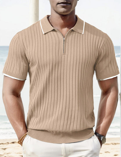 Finnian - Ribgebreid Poloshirt