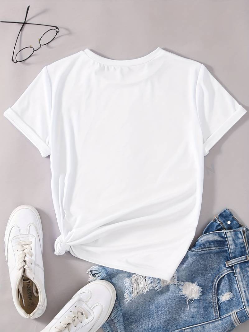 Chloe – t-shirt met hartletterprint en ronde hals